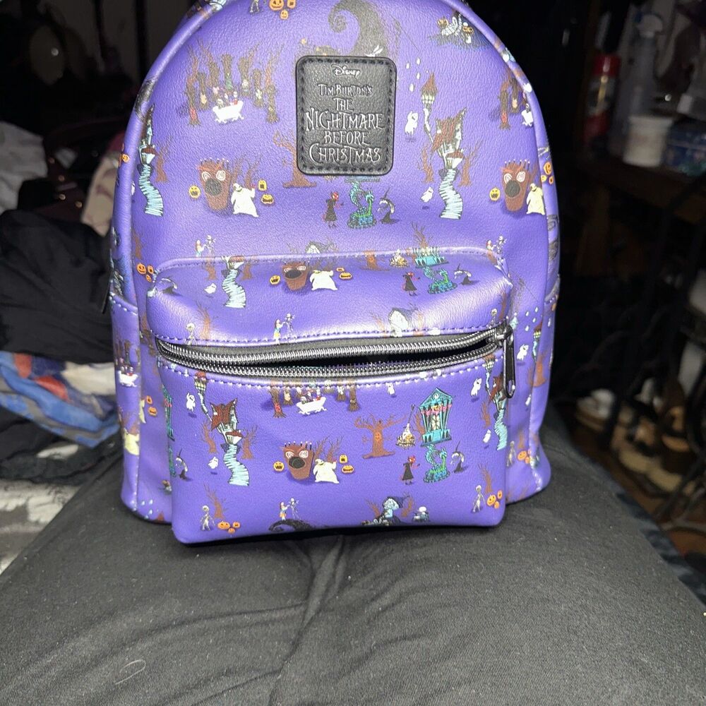 Loungefly Disney Nightmare Before Christmas Halloween Town Icons Mini Backpack
